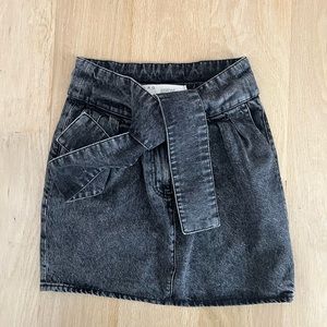 Iro black stonewashed denim mini skirt 36
